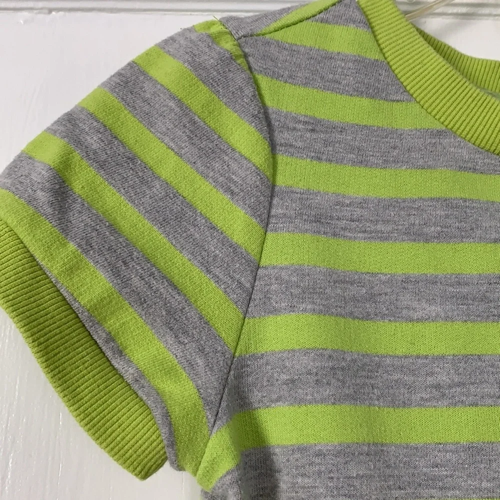 Gap 5 Girls Gray & Neon Green Knit Dress EUC